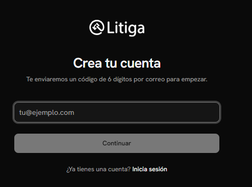 Formulario de creación de cuenta